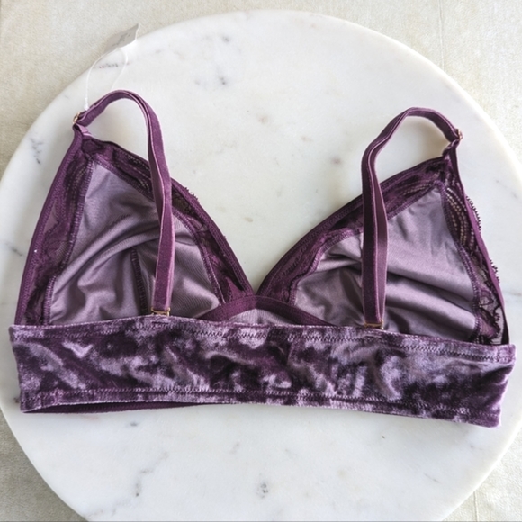 NWT Soma Women's Size M Purple Velvet Illusion Bralette - Picture 9 of 13